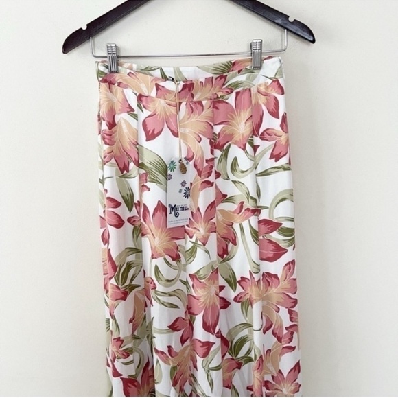 Show Me Your Mumu Lily Lady Maxi Skirt White/pink Floral Print Size Small NEW - Picture 2 of 10